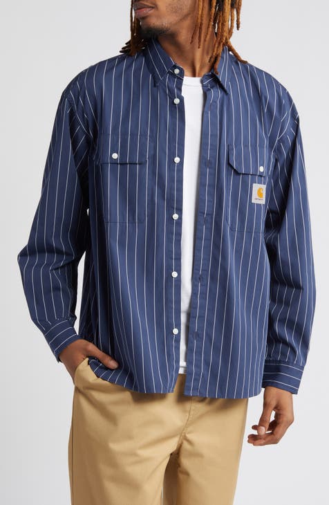 Orlean Stripe Poplin Button-Up Shirt