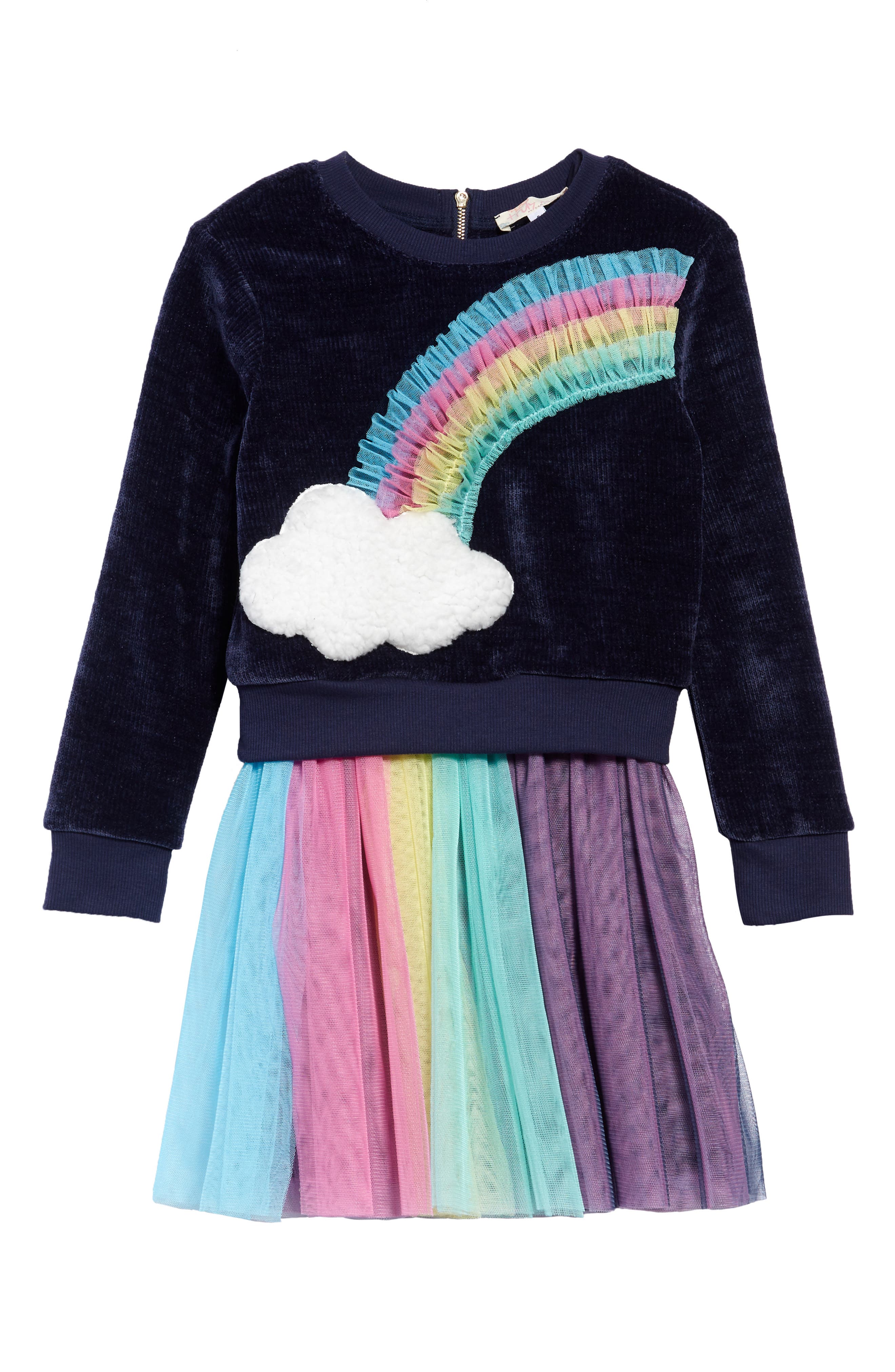 Truly Me Rainbow Sweatshirt & Tulle Dress Set (Toddler Girls, Little