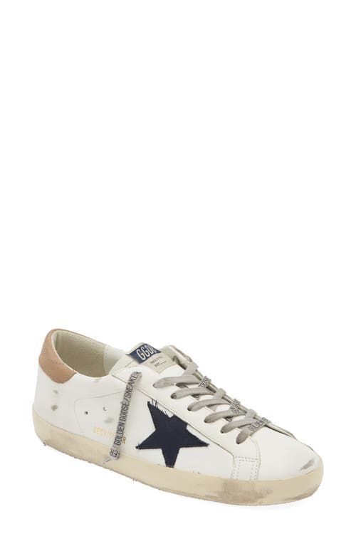 Golden Goose Super-Star Low Top Sneaker White/Navy/Taupe 11657 at Nordstrom,