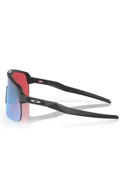 Shop Oakley Sutro Lite 139mm Prizm™ Wrap Shield Sunglasses In Matte Carbon/prizm Sapphire