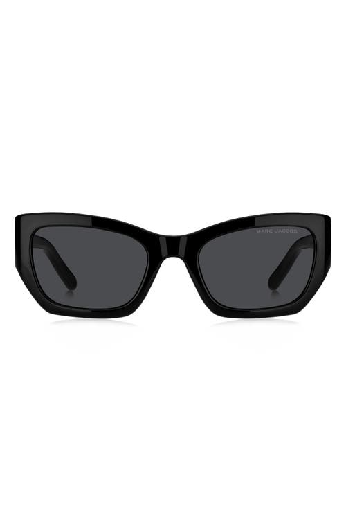 Shop Marc Jacobs 53mm Cat Eye Sunglasses In Black/grey