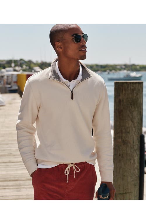 Shop Lands' End Bedford Rib Quarter Zip Sweater In Antique Alabaster