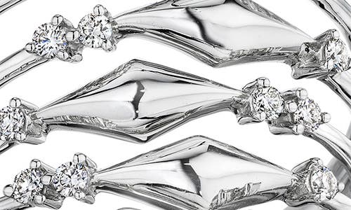 Hueb Luminus Stacked Diamond Ring In White Gold