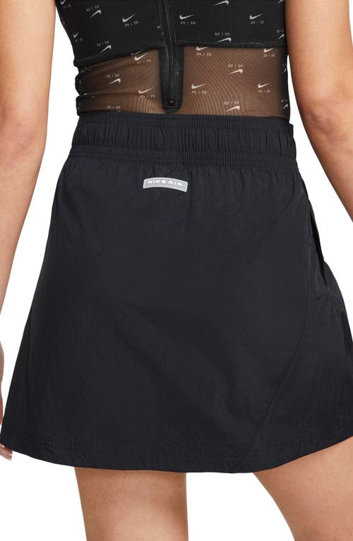 Shop Nike High Waist Miniskirt In Black/black/white