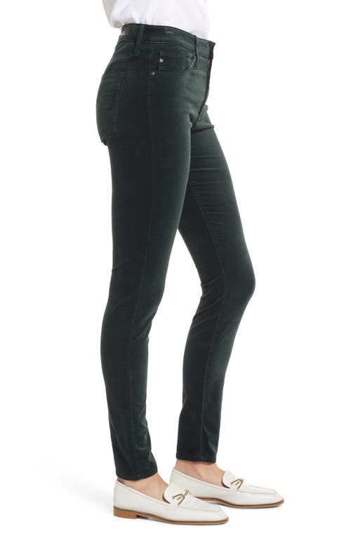 Ag Velvet Farrah High Rise Skinny Pants In Ville Pine