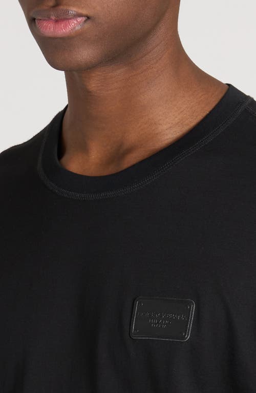 Shop Dolce & Gabbana Dolce&gabbana Logo Plaque Crewneck T-shirt In N0000 Nero