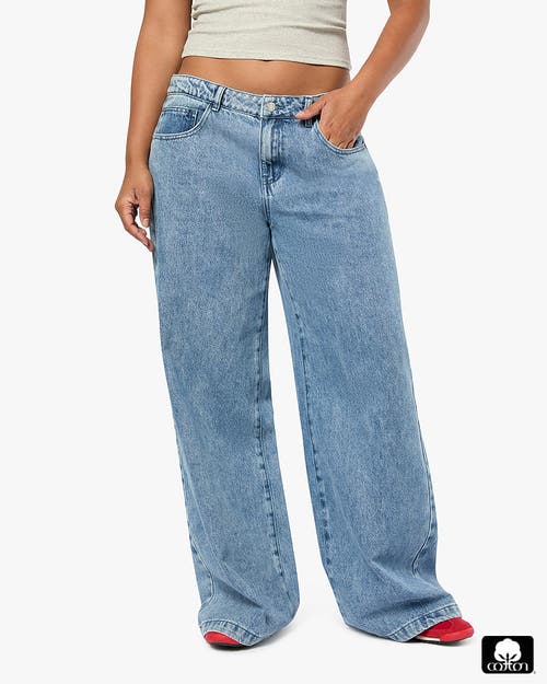 Shop Weworewhat Relaxed Low Rise Baggy Pant In Mid Wash