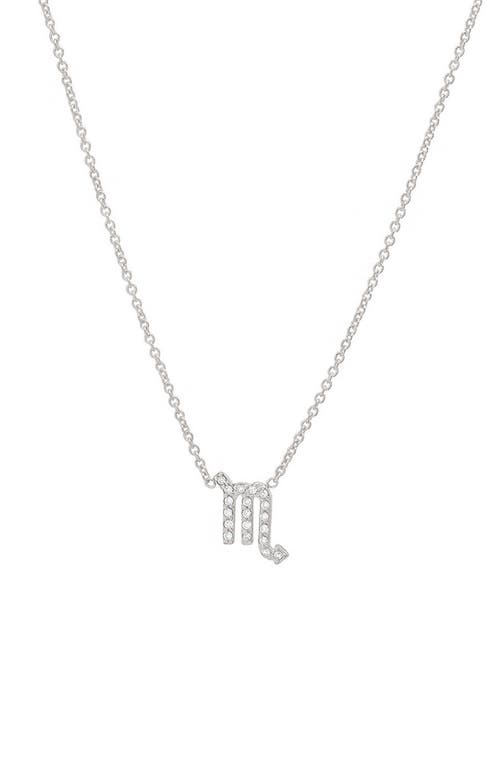 BYCHARI Diamond Zodiac Pendant Necklace in 14K White Gold - Scorpio