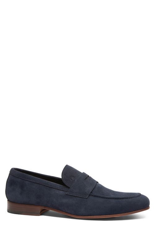 Gordon Rush Cartwright Penny Loafer in Navy Suede