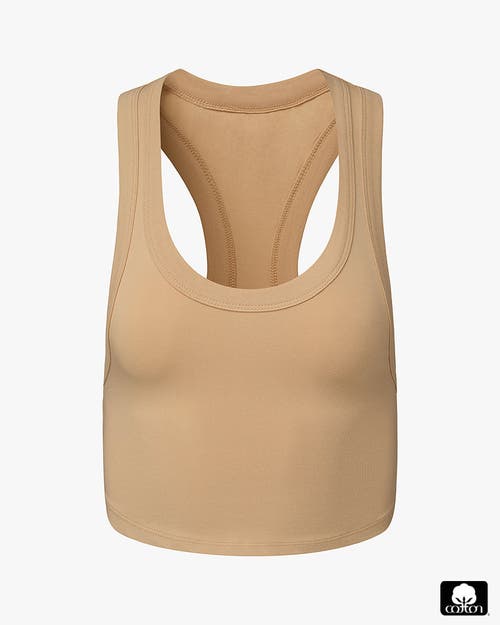 Weworewhat Cropped Scoop Tank In Beige