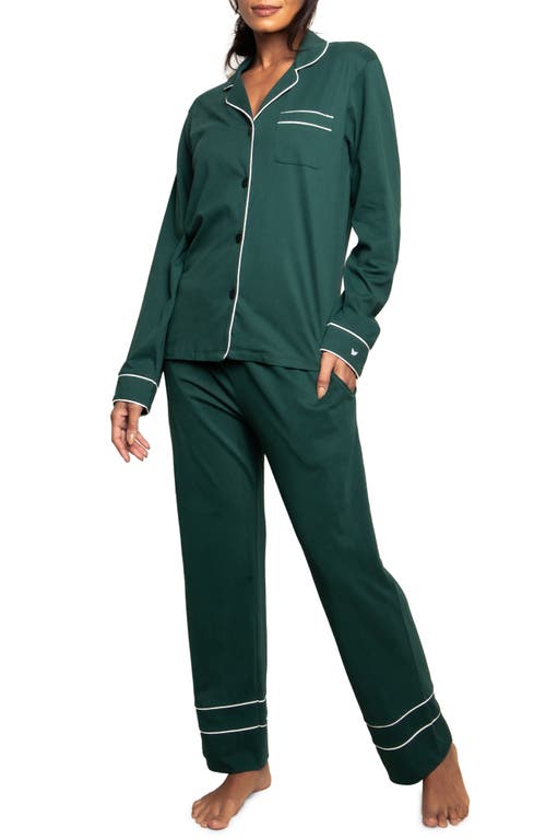 Petite Plume Women's Luxe Pima Cotton Pajamas Evergreen at Nordstrom,