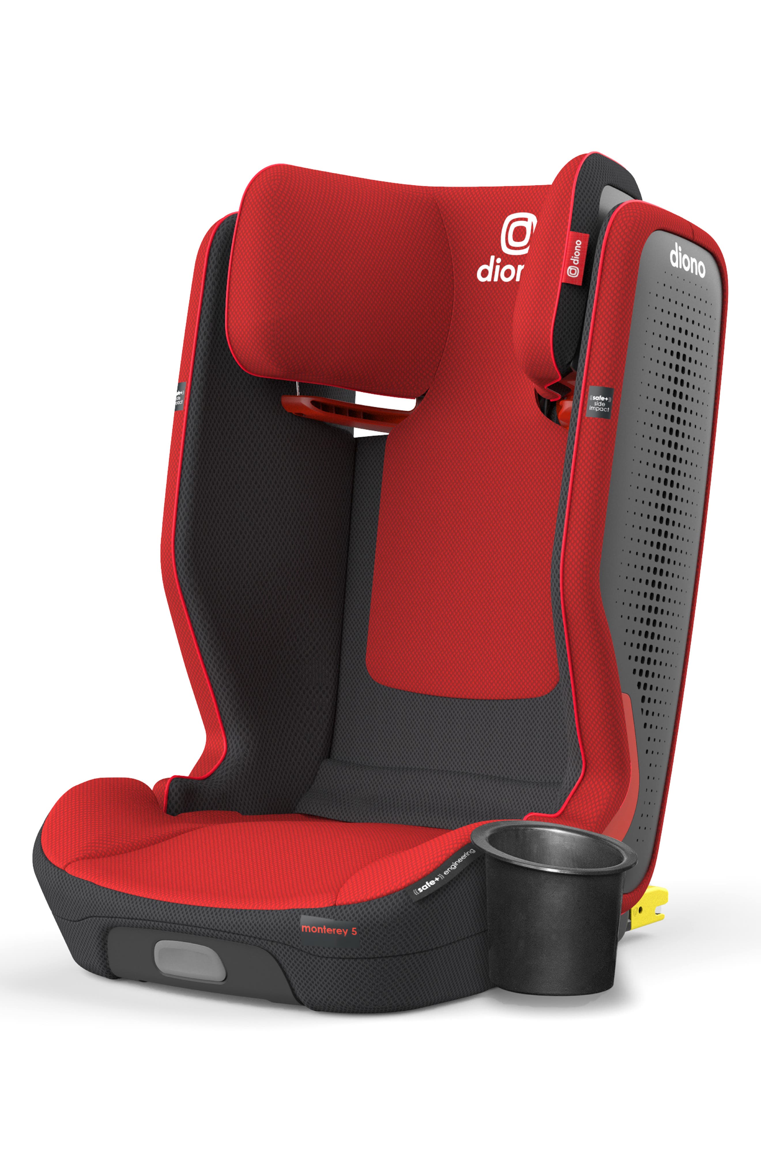 Diono Monterey 5iST FixSafe(TM) Latch Fold-Up Portable Expandable Booster Car Seat in Red Cherry