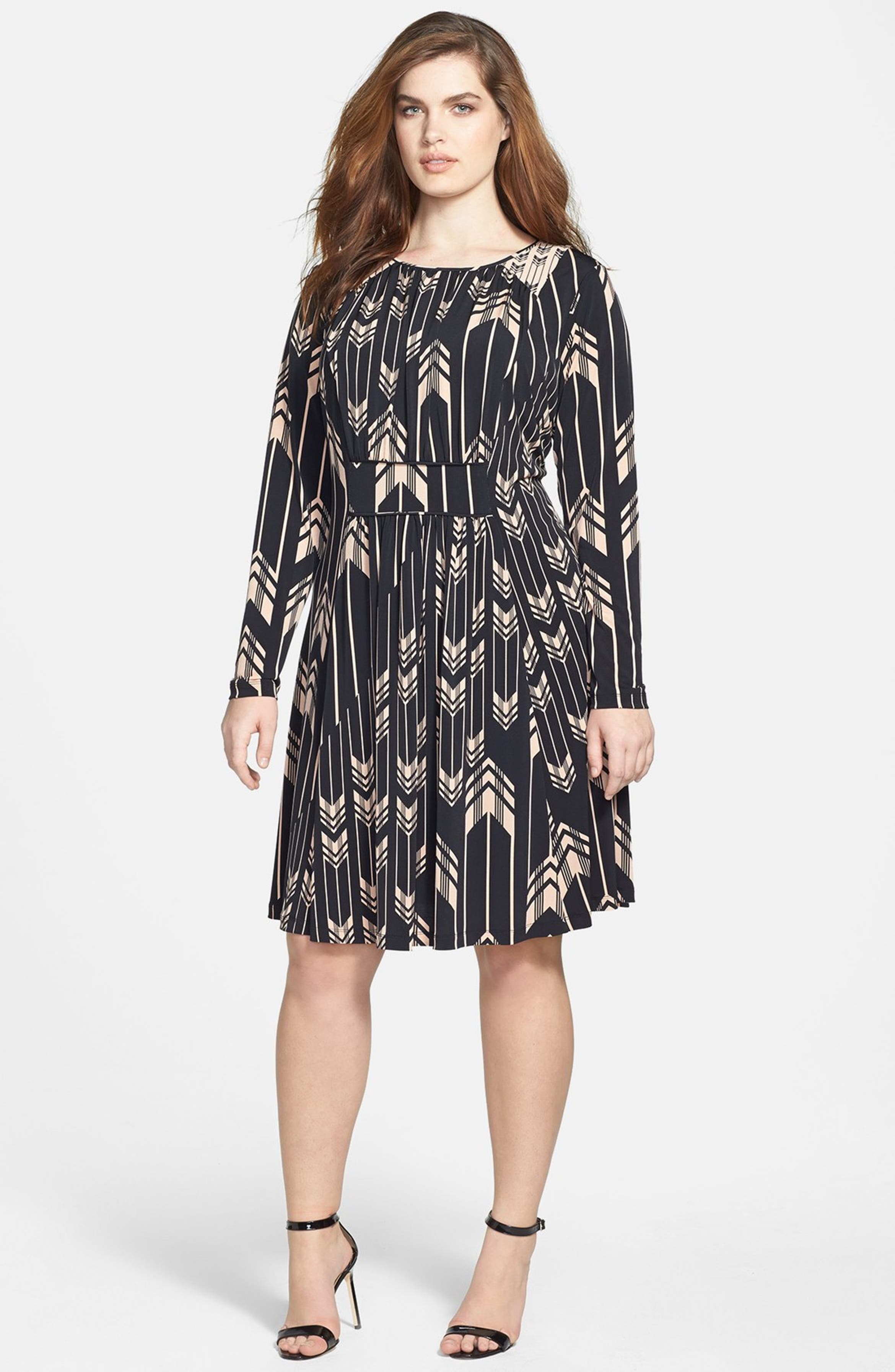 Jessica Simpson Print Fit & Flare Dress (Plus Size) | Nordstrom