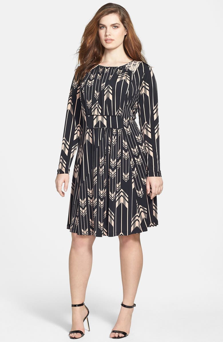 Jessica Simpson Print Fit & Flare Dress (Plus Size) | Nordstrom