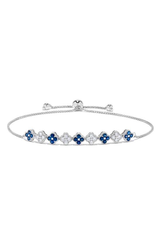 H.j. Namdar Diamond & Sapphire Clover Bracelet In White