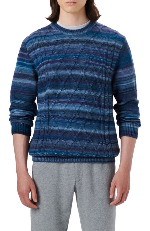 Bugatchi Diamond Stitch Wool Blend Sweater in Air Blue