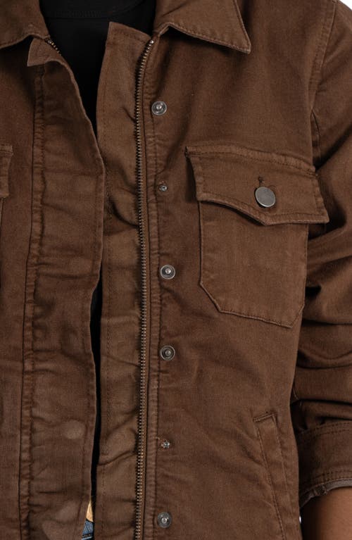 Shop Kut From The Kloth Amanda Boxy Twill Jacket In Chocolate