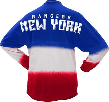 Women s Spirit Jersey Blue Red New York Rangers Ombre Long Sleeve T Shirt
