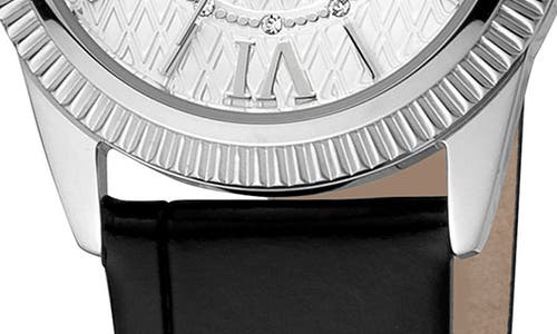 ROBERTO CAVALLI ROBERTO CAVALLI CRYSTAL QUARTZ LEATHER STRAP WATCH, 28MM 