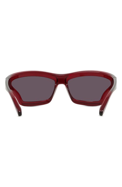 Shop Loewe X Paula's Ibiza 70mm Oversize Mask Sunglasses In Shiny Red/smoke