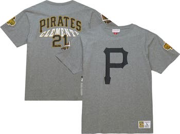 Men's Nike Roberto Clemente Pittsburgh Pirates Cooperstown Collection Home  White Jersey with Black Sleeves
