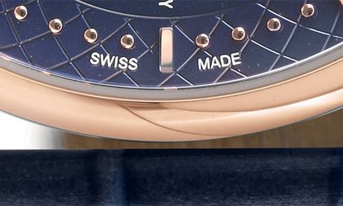 Gv2 Rovescio Croc Embossed Leather Strap Watch, 42mm In Blue