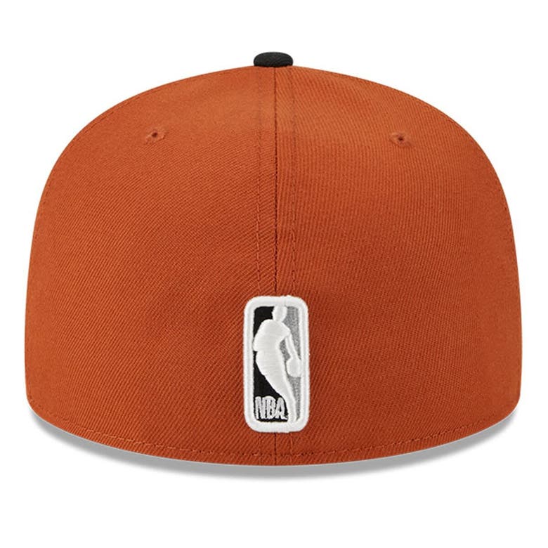 Shop New Era Rust/black Miami Heat Two-tone 59fifty Fitted Hat In Burnt Orange