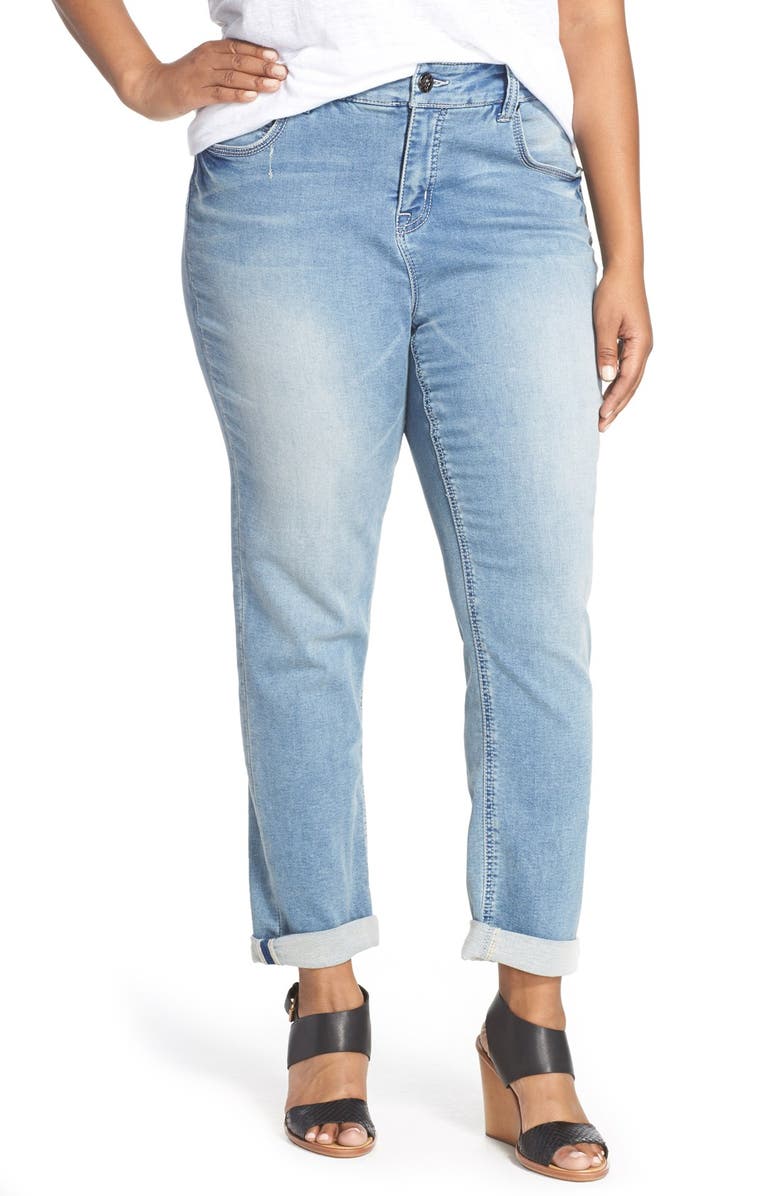 Melissa McCarthy Seven7 Stretch Roll Cuff Girlfriend Jeans (Carillo ...