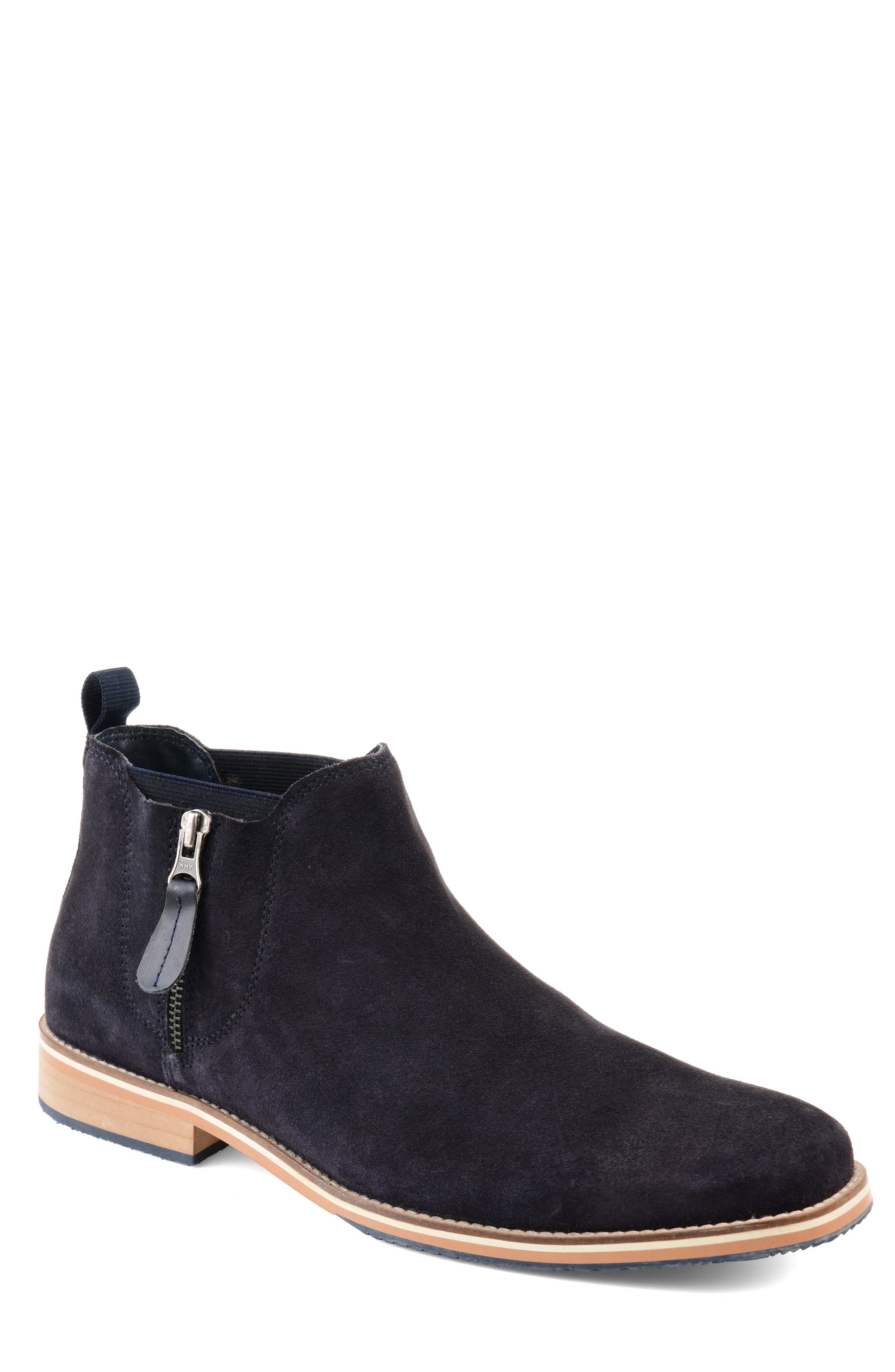 Thomas And Vine Smash Zip Chelsea Boot, Blue
