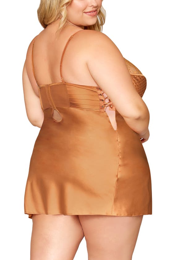 Shop Dreamgirl Underwire Satin Chemise In Copper