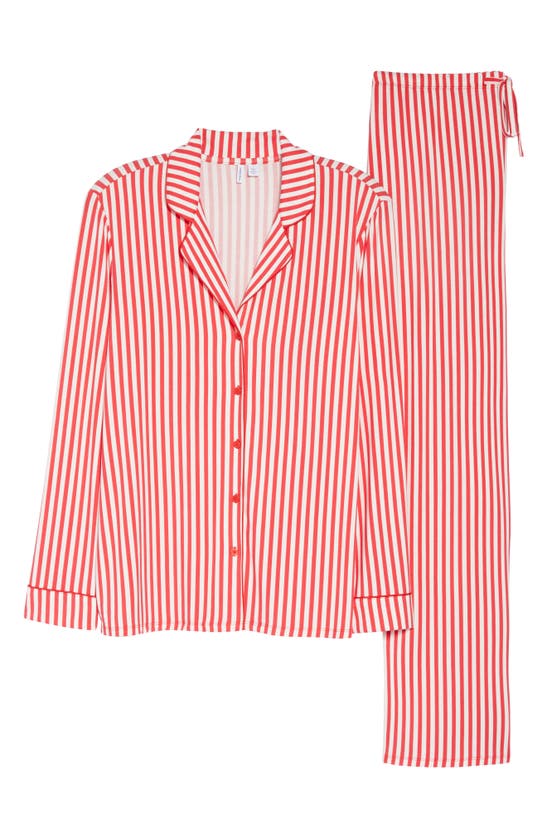 Nordstrom Moonlight Eco Pajamas In Red Lollipop Ticking Stripe