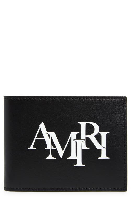 AMIRI Staggered Logo Leather Bifold Wallet in Black at Nordstrom