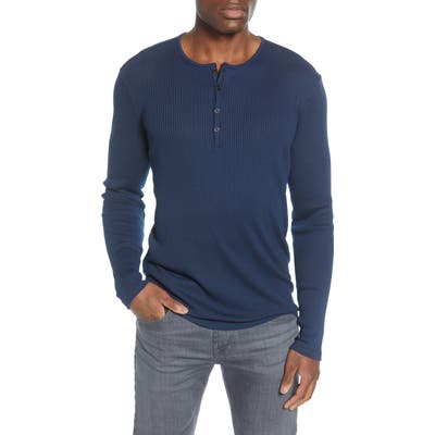 John Varvatos Star Usa Slim Fit Ribbed Henley, Blue