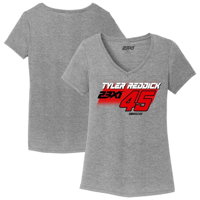 Shop 23xi Racing Gray Tyler Reddick Tri-blend V-neck T-shirt