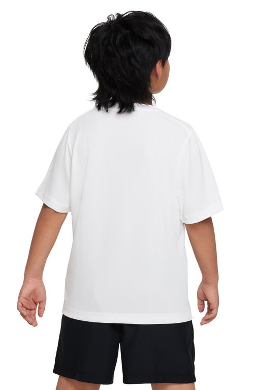 Shop Nike Kids' Dri-fit Training T-shirt In White/black