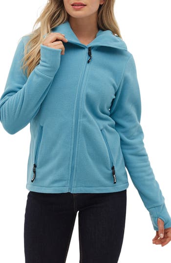 Bench womens large green Fleece Jacket with Funnel Neck