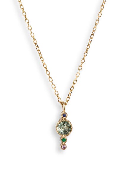 JENNIE KWON DESIGNS GREEN SAPPHIRE JOURNEY PENDANT NECKLACE,30-5800-14