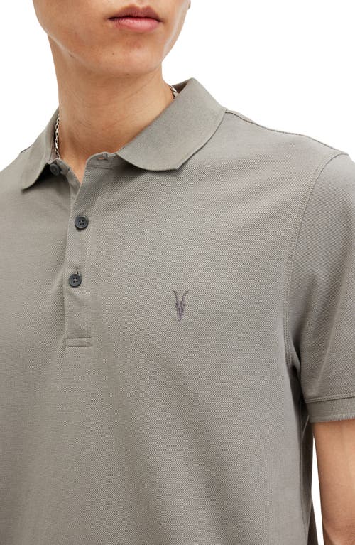 Shop Allsaints Reform Cotton Piqué Polo In Radio Grey