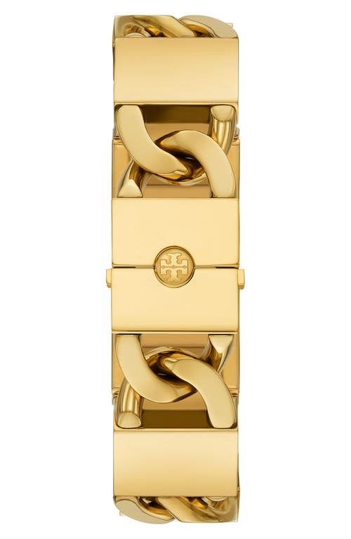 Shop Tory Burch The T Rectangular Bracelet Watch, 40mm In Gold