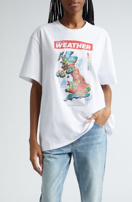 Stella Mccartney Weather Sequin Cotton T-shirt In 9000 - Pure White