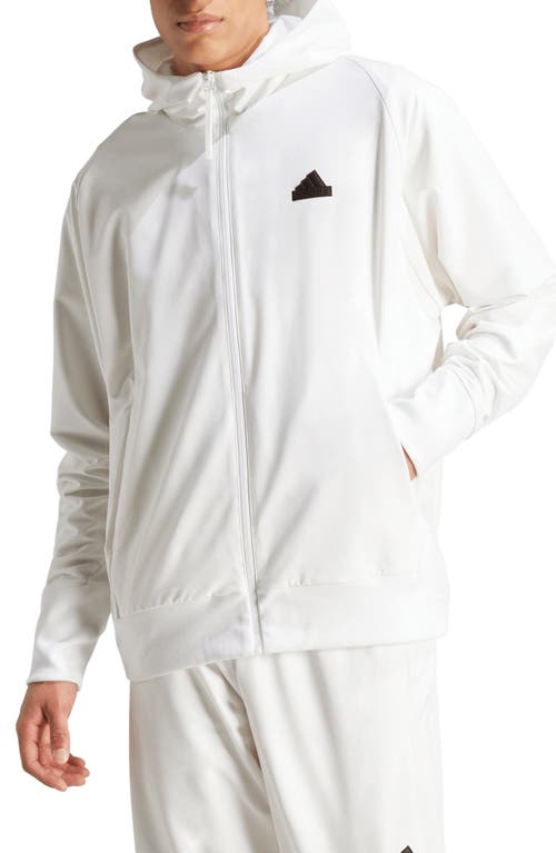 adidas Z. N.E. AEROREADY Woven Zip Hoodie in White at Nordstrom, Size X-Large R