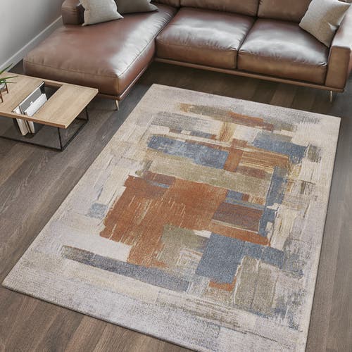 Shop Jonathan Y Weaver Abstract Coastal Watercolor Machine-washable Area Rug In Cream/multi