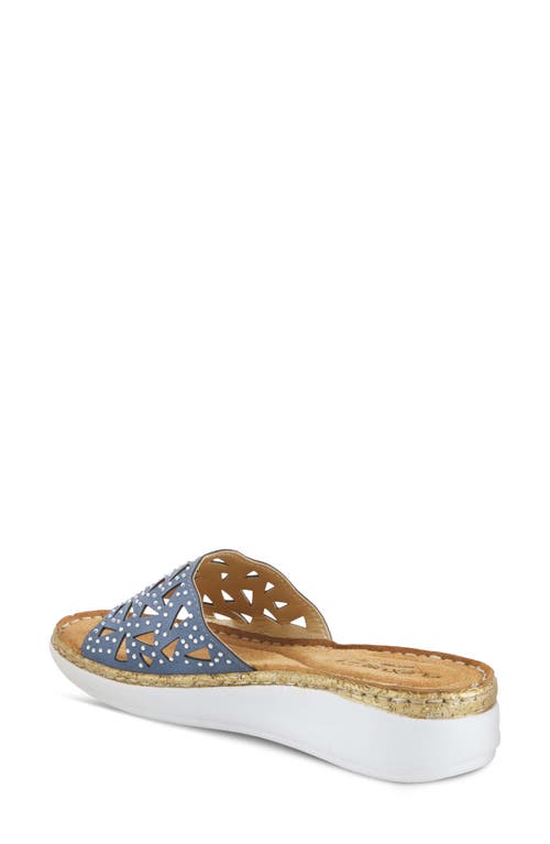 Flexus By Spring Step Windom Wedge Slide Sandal In Denim Blue