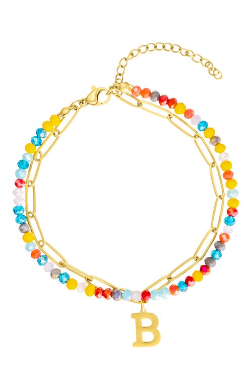 Adornia Initial Layered Bracelet In Multi-b