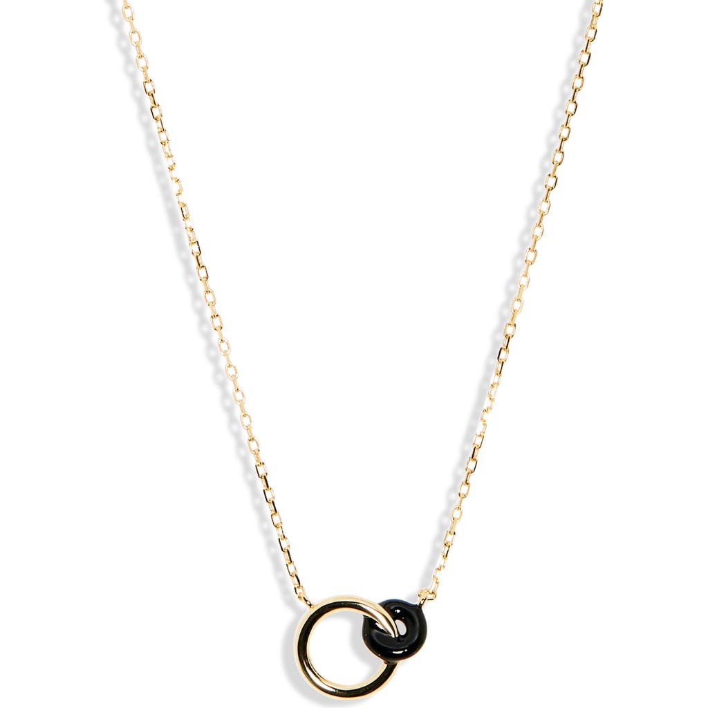 Argento Vivo Sterling Silver Interlock Pendant Necklace In Gold