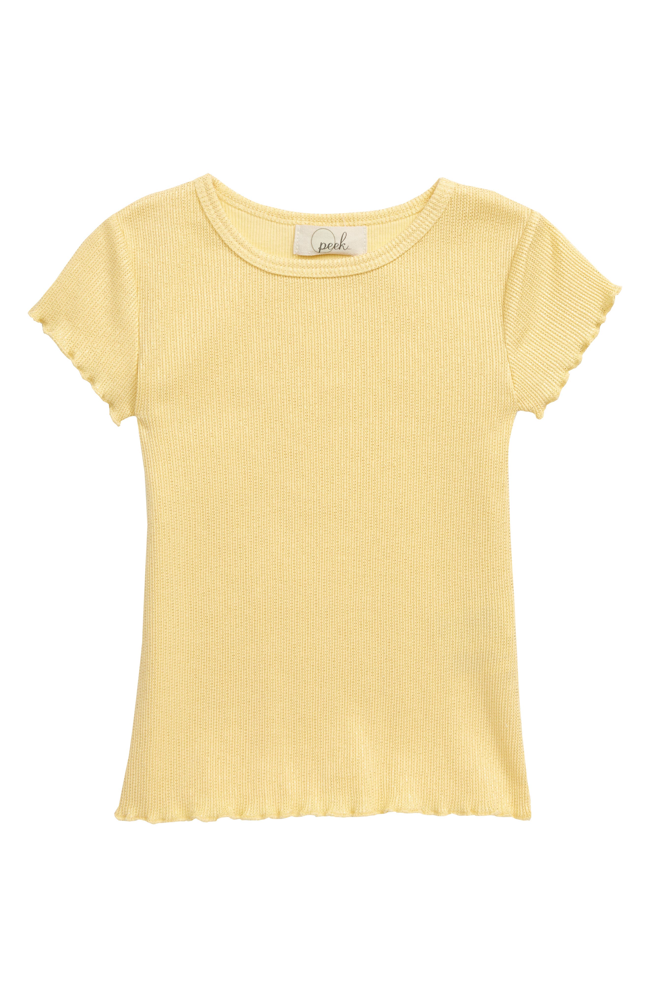 Peek Kids' Shimmer Tee In Light Yellow