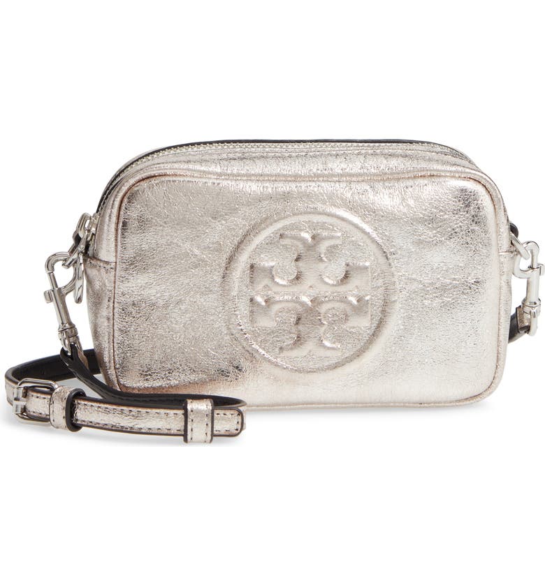 Tory Burch Mini Perry Bombe Metallic Faux Leather Crossbody Bag Nordstrom
