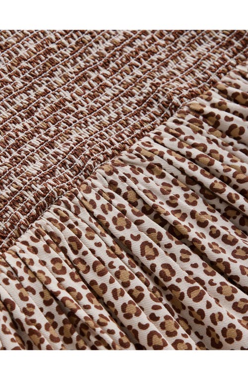 MINI BODEN MINI BODEN KIDS' ANIMAL PRINT LONG SLEEVE SMOCKED DRESS