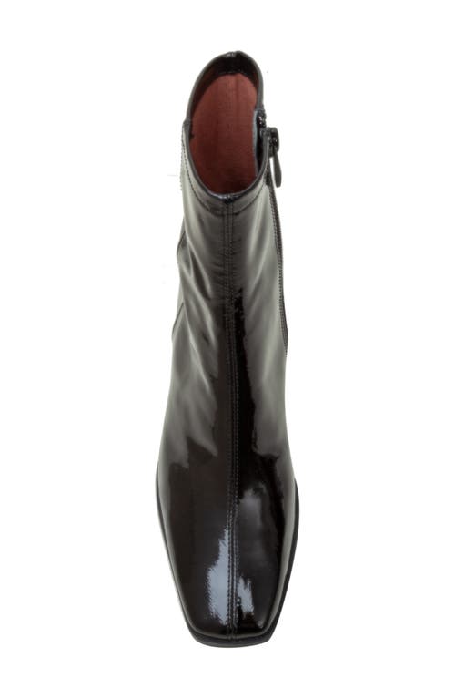 Linea Paolo Venata Block Heel Bootie In Black Patent