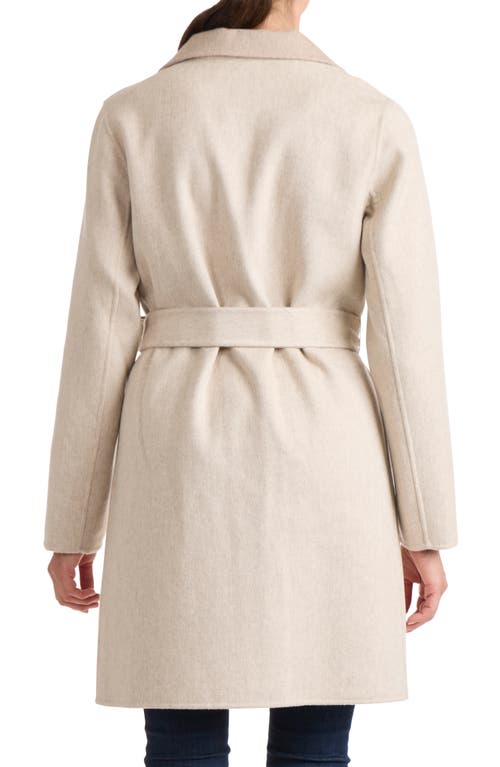 Shop Sofia Cashmere Double Face Wool & Cashmere Wrap Coat In Beige/oatmeal